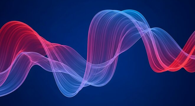 Abstract wave background with red and blue gradient, creating a dynamic and modern design element for various creative projects - Powered by Adobe