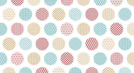 和柄の水玉柄パターン