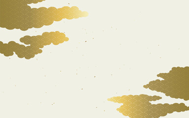 金の雲の和柄パターン