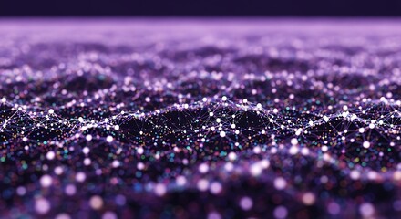 Abstract purple network background with glowing dots and lines, creating a futuristic and technological feel for modern designs and presentations