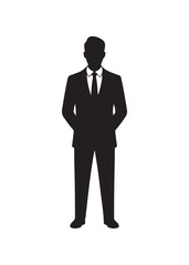 Business Man Vector Icon, Symbol of smart decision-making and confidence, Professional businessman, Businessman silhouette symbol., Vector illustration eps 10.