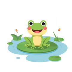 Naklejka premium frog on a leaf