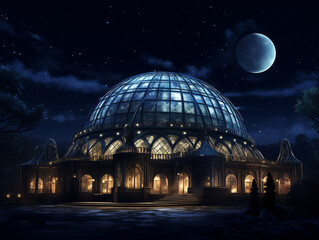 Obraz premium Lunar Dome Theater Under Night Sky