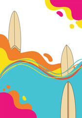 Surfing on a sunny day at the beach with friends.