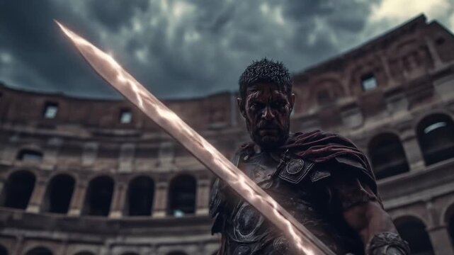 Roman gladiator with sword