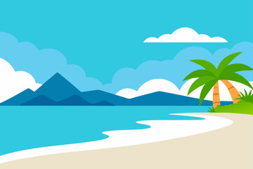 tropical island with palm trees