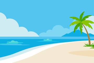 tropical beach with palm trees