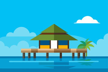 tropical beach house