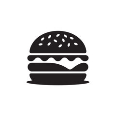 Double Layer Burger, Bold and heavy burger design with stacked layers, Hamburger symbol,  Burger icon, Vector illustration eps 10.