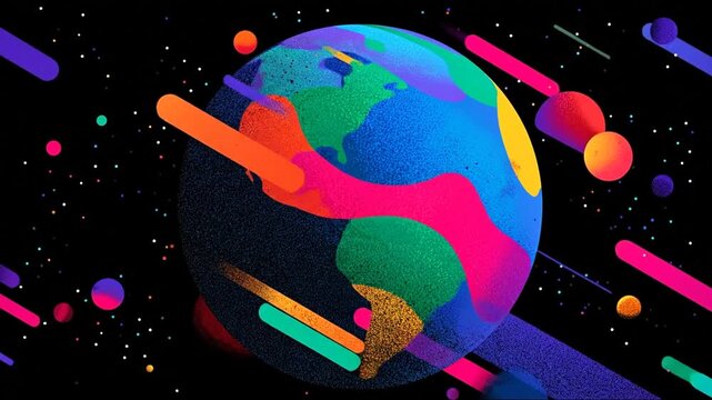 Colorful planet abstract design