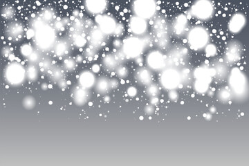 Snow on transparent background. Winter snowfall effect of falling white snow flakes and shining, New Year snowstorm or blizzard realistic backdrop. Christmas or Xmas holidays.