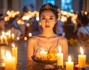 Commemorative scene honoring the Anniversary of the Death of King Bhumibol Adulyadej of Thailand, featuring respectful Thai cultural elements, black and white themes