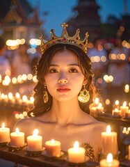 Commemorative scene honoring the Anniversary of the Death of King Bhumibol Adulyadej of Thailand, featuring respectful Thai cultural elements, black and white themes