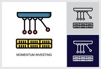 Momentum Investing icon Multi Style Vector Illustration 
