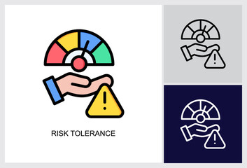Risk Tolerance icon Multi Style Vector Illustration 