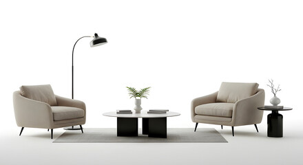 Set of Armchairs with Coffee Table – Set Kursi Berlengan dengan Meja Kopi