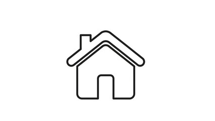 Minimalist vector icon of a home (house symbol).