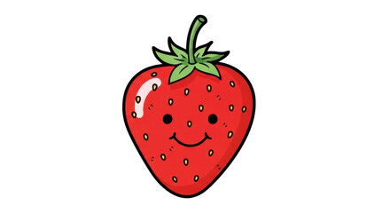 Adorable smiling strawberry character bringing joy and sweetness to any project, perfect for kids' content and branding.