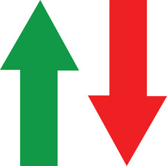 Vector art of green up arrow and red down arrow