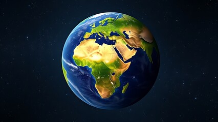 Fototapeta premium Earth globe floating in starry space, representing our planet's beauty and vastness.