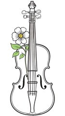 Cellist with floral accent