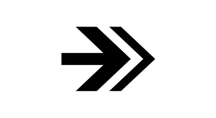 Black arrow isolated on white background, arrow png. A bold black double arrow pointing to the...
