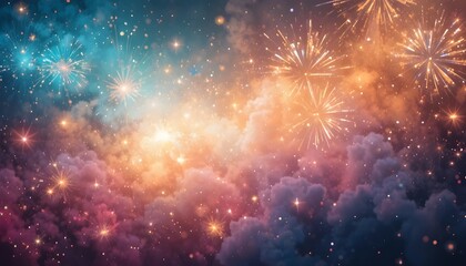 Abstract Colorful Firework Background with Free Space for Text for Festive Celebration and Holiday Design