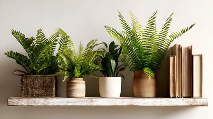 Fototapeta premium Delicate green fern sprouting from a smooth grey stone surrounded by polished river pebbles.