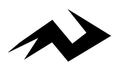 Black arrow isolated on white background, arrow png. Abstract black jagged shape against a pristine white background, simple design.