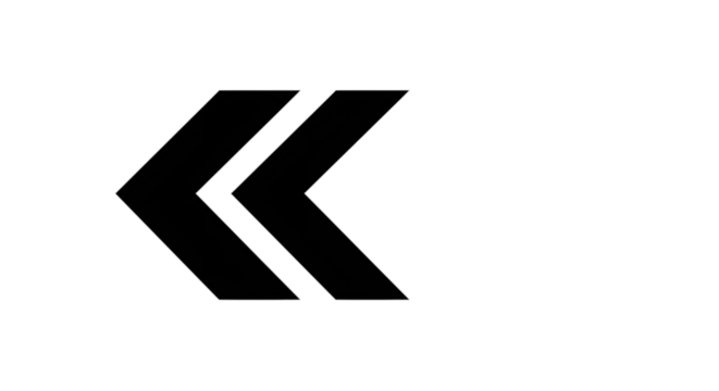 Black arrow isolated on white background, arrow png. Black double chevron symbol pointing left, set against a clean white background.