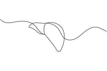 Liver anatomy continuous single line drawing. human organ concept isolate outline vector illustration