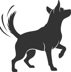 Vector silhouette of a dog animal black illustration