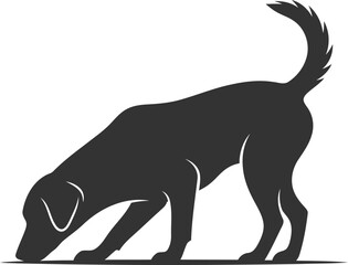 Vector silhouette of a dog animal black illustration