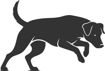 Vector silhouette of a dog animal black illustration