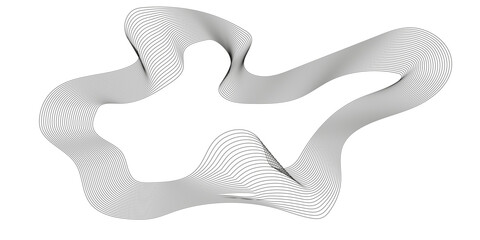 Elegant black wave line pattern with curved abstract,  digital futuristic technology concept banner background, abstract black wave with futuristic line art isolated banner design.