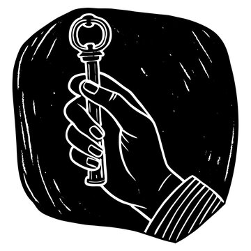 Cartoon vector illustration of a key