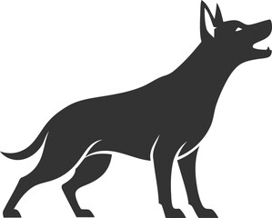 Vector silhouette of a dog animal black illustration