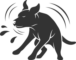 Vector silhouette of a dog animal black illustration