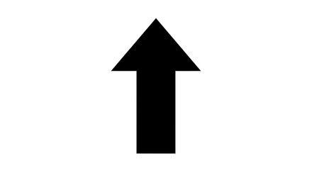 Black arrow isolated on white background, arrow png. A simple black arrow pointing upwards,...