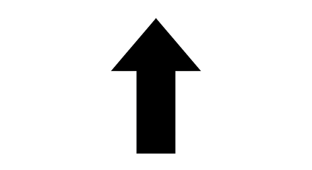 Black arrow isolated on white background, arrow png. A simple black arrow pointing upwards, representing direction and movement.