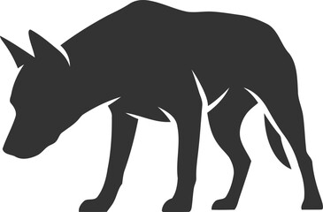 Vector silhouette of a dog animal black illustration
