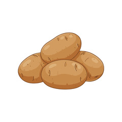 Potatoes on white background