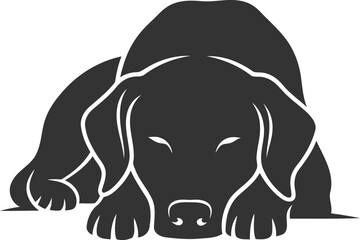 Vector silhouette of a dog animal black illustration