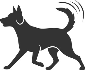Vector silhouette of a dog animal black illustration