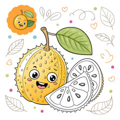 vector of ugli illustration coloring page for kids