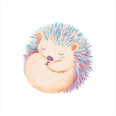 vector Cute sleeping hedgehog