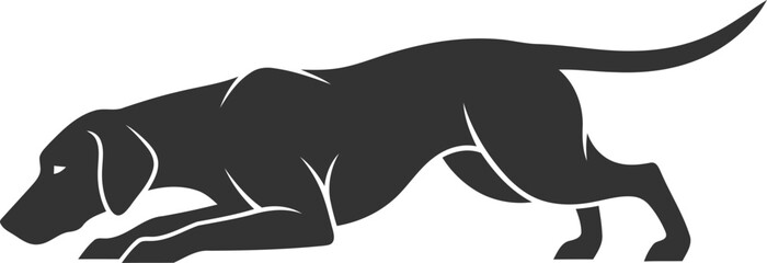 Vector silhouette of a dog animal black illustration