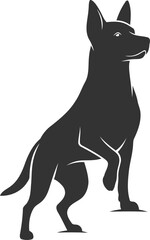 Vector silhouette of a dog animal black illustration