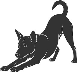 Vector silhouette of a dog animal black illustration