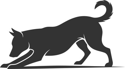 Vector silhouette of a dog animal black illustration
